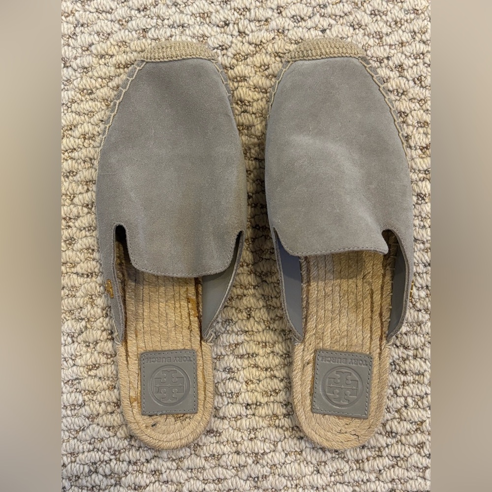Tory Burch Grey Espadrille Mules
